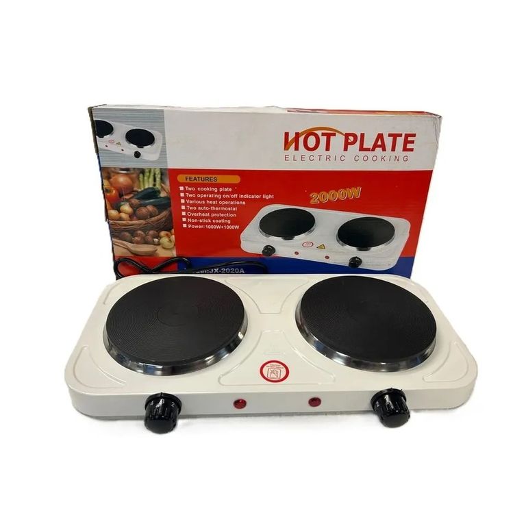 Cocina Eléctrica Doble Hornilla Portátil 2 Quemadores 220V Regulable