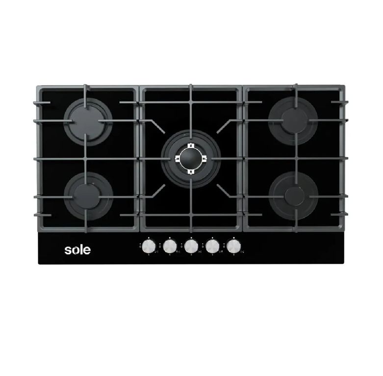 COCINA EMPOTRABLE A GAS 5 HORNILLAS VIDRIO SOLCO046V2