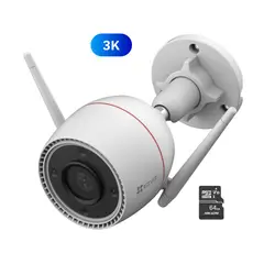 Ezviz - H3c 3K Cámara WiFi Exterior IP67 30m IA + Micro SD 64GB