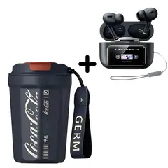 REMAX - Combo Vaso Coca-Cola Azul 390 ml + Audifono W30N Negro