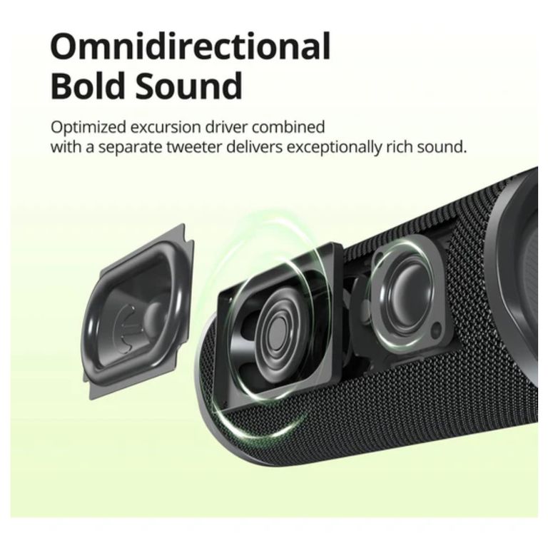 Parlante Bluetooth Portátil Mirtune C3 24W Negro Sonido Estéreo Potente