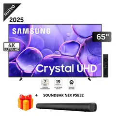 SAMSUNG - Televisor 65” Crystal 4K 65U8000F 2025 + Soundbar Nex