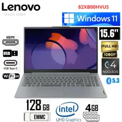 LENOVO - IDEAPAD SLIM 3 15IAN8 INTEL N100 128GB UFS 4GB DDR5 INTEL UHD GRAPHICS 15.6 FHD  82XB00HVUS