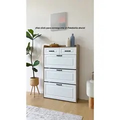 GENERICO - Zapatera de 3 niveles y 2 cajones Melamine 18mm