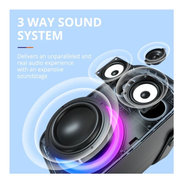 Parlante Bluetooth Potente Halo 100 60W IPX6 – Sonido 3 Vías