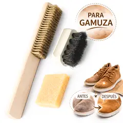 GENERICO - Kit Limpiador Premium Gamuza Cepillo Borrador Escobilla Renovación Mantenimiento Calzado Zapatilla