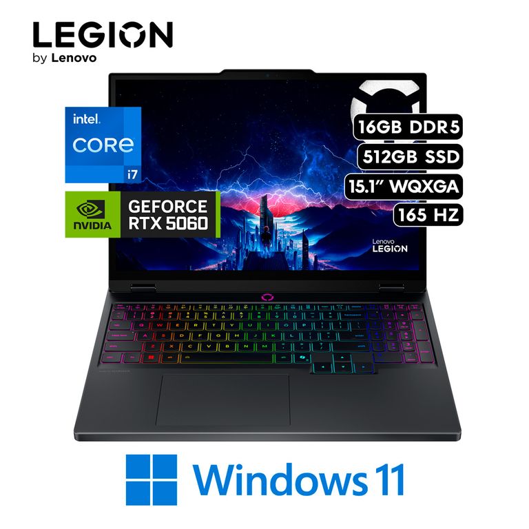 Laptop Legion 5 Intel Corei7-14700HX 16GB RAM 512GB SSD WQXGA RTX5060-8GB 15.1 WQXGA WIN11