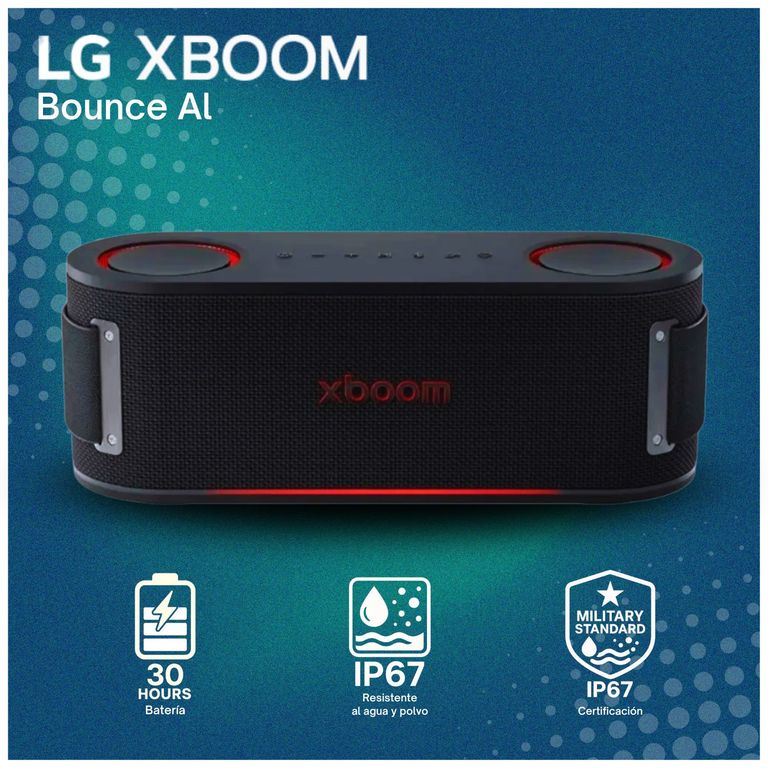 Parlante Bluetooth XBOOM Bounce 40W Certifición Militar Ip67 - Negro