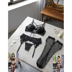 GENERICO - LENCERIA SEXY ENCAJE PORTALIGA CORSET TALLA S-M-L