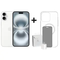APPLE - IPHONE 16 128GB - BLANCO + CARGADOR + MICA + CASE