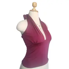 GENERICO - Blusa Teresa Halter Escote Pronunciado Suplex Premium color Guinda