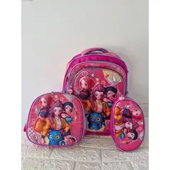 GENERICO - Set Mochila Kpop Las Guerreras K-pop Derpy Huntrix Cazadoras de demonios con Luces Rosado