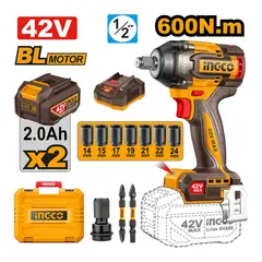 INGCO TOOLS - LLAVE DE IMPACTO BRUSHLESS INGCO 42V 600NM 1/2″ + 2 BATERÍAS + CARGADOR CIWLI42602