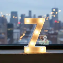 GENERICO - Números 7 Acrílico Blanco Con Luces Led A Pilas Cumpleaños