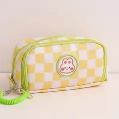 GENERICO - Cartuchera estuche modelo cuadros-Amarillo