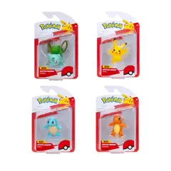 POKEMON - Pokémon Pack 4 mini figuras Pikachu, Squirtle, Bulbasaur y Charmander
