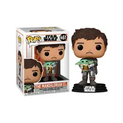 FUNKO - Pop Star Wars The Mandalorian Sin Casco Con Grogu