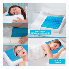 OEM - Almohada Ortopédica Cervical Memory Foam con Gel Refrigerante - Alivia Dolor de Cuello y Espalda