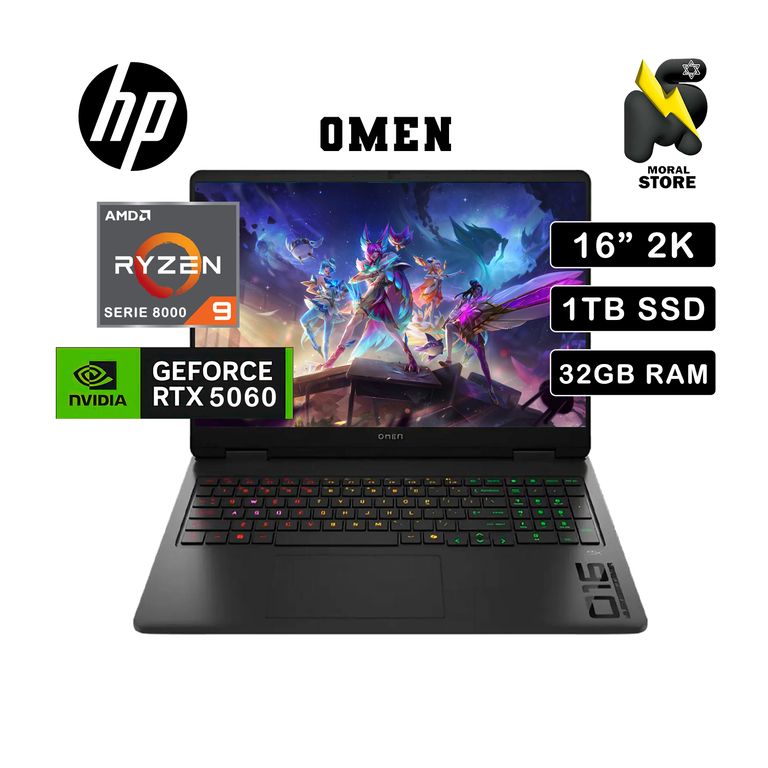 LAPTOP OMEN 16-AP0053DX /AMD RYZEN 9-8940HX /32GB RAM /1TB SSD /RTX5060-8GB/ 16 WUXGA