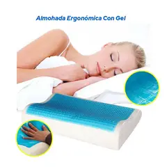 OEM - Almohada Viscoelástica con Capa de Gel Frío Ergonómica - Espuma con Memoria Antiácaros y Funda