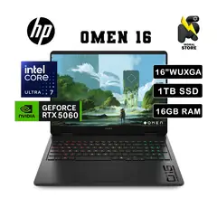 HP - LAPTOP OMEN 16-AM0073DX / INTEL CORE ULTRA 7 255H/16 GB RAM /1TB SSD /RTX5060-8GB/ 16 WUXGA