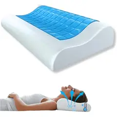 OEM - Almohada de Gel Refrescante Soporte para el Cuello de Espuma Viscoelástica Cervical Ergonómica