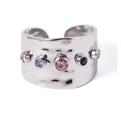 LA TIENDA 88 JOYAS Y ACCESORIOS - La Tienda 88 - Anillo Mujer Acero Waterproof Con Cristales - Blanco