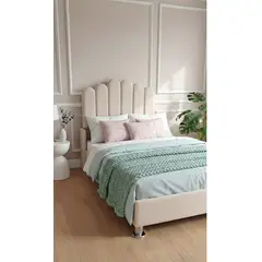GENERICO - CAMA BOX TARIMA VIVIA BEIGE 2 PLAZAS