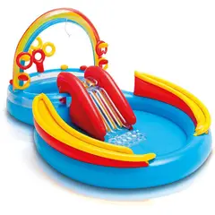 INTEX - Piscina Inflable Centro de Juegos de agua Arcoiris