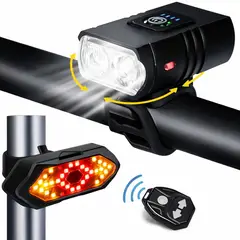 OEM - Luces Bicicleta Delantera y Trasera Recargables USB 1000 Lúmenes Direccionales Alta Visibilidad