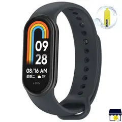 GENERICO - Correa de silicona para Xiaomi Mi Band 8 / 9 / 10 + Mica - Gris
