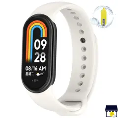 GENERICO - Correa de silicona para Xiaomi Mi Band 8 / 9 / 10 + Mica - Blanco Humo