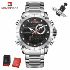 NAVIFORCE - Reloj Hombre NF9163 PLATEADO Digital Analógico Inoxidable