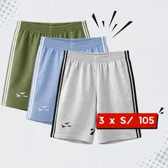 2ND CHANCE - PACK 3 SHORT HOMBRE CASUAL