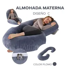 GENERICO - Almohada de Embarazo Multifuncional, Diseño C, Color Plomo