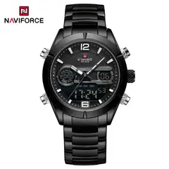 NAVIFORCE - Reloj para Hombre NF9232 Negro Digital Analógico Inoxidable
