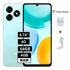 HONOR - Celular X5C 4GB RAM 64GB 6.74 pulg Azul Cian + Regalos