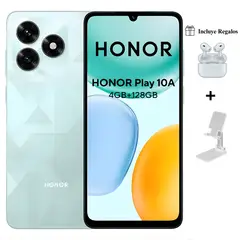 HONOR - Celular Play 10A 4GB RAM 128GB 6.7 pulg Azul Cian Con Regalos