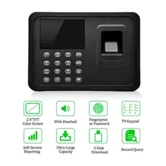 OEM - Reloj Control de Asistencia Biométrico Huella Digital y Clave - 1000 Usuarios