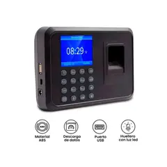 OEM - Reloj Control de Asistencia Biométrico Huella Digital y Clave - 1000 Usuarios