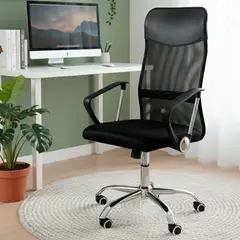 KOMSUM - Silla de Oficina Ejecutiva Base de Acero Milan Negro