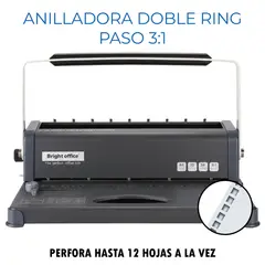GENERICO - Anilladora Doble Ring Paso 3:1 Para 12 Hojas