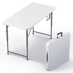 INSPIRA MARKET - Mesa Plegable Portátil 122 x 60 x 54 cm Amplia y Fácil de Transportar