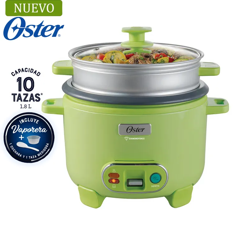 Olla Arrocera 1.8L 3 en 1 Función de Sofrito Vaporera Verde