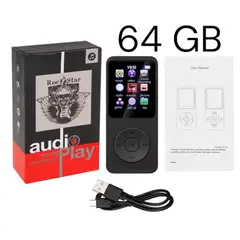 GENERICO - REPRODUCTOR MP3 64 GB BLUETOOTH NEGRO FM RECARGABLE