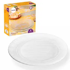 DURALEX - Juego de Platos Tendidos Diamante de Vidrio Templado 6 Piezas