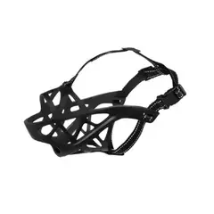 GENERICO - Bozal de silicona flexible para perros talla XL color negro