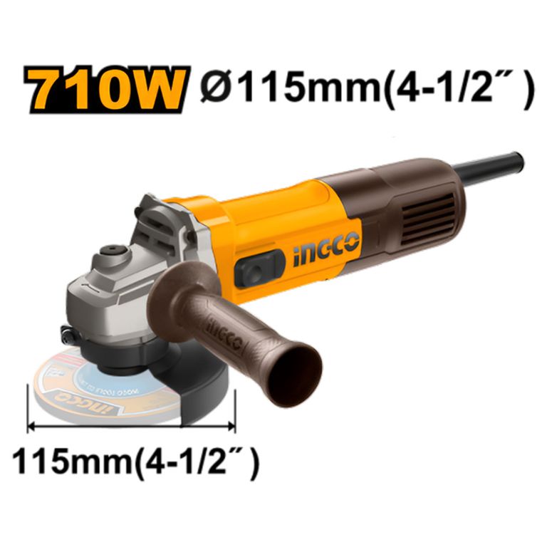 AMOLADORA ANGULAR INGCO 710W 115 MM 4 1/2" AG7118