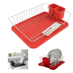 OEM - Secador de Loza Compacto con Bandeja de Drenaje y Porta Cubiertos