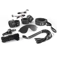 GENERICO - KIT BONDAGE DEVÓRAME DE 8 PIESAS NEGRO